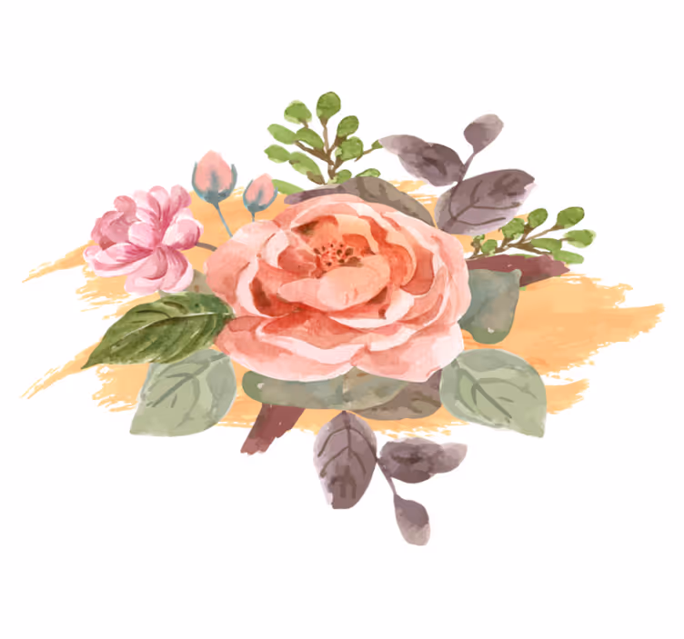 Blush bloom komposition vinylmatta sovrum - Tenstickers