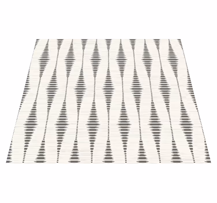 Vinylmatta geometrisk "rabaul ikat" grå och beige - Tenstickers