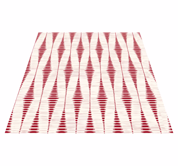 Vinylmatta geometrisk röd rabaul ikat - Tenstickers