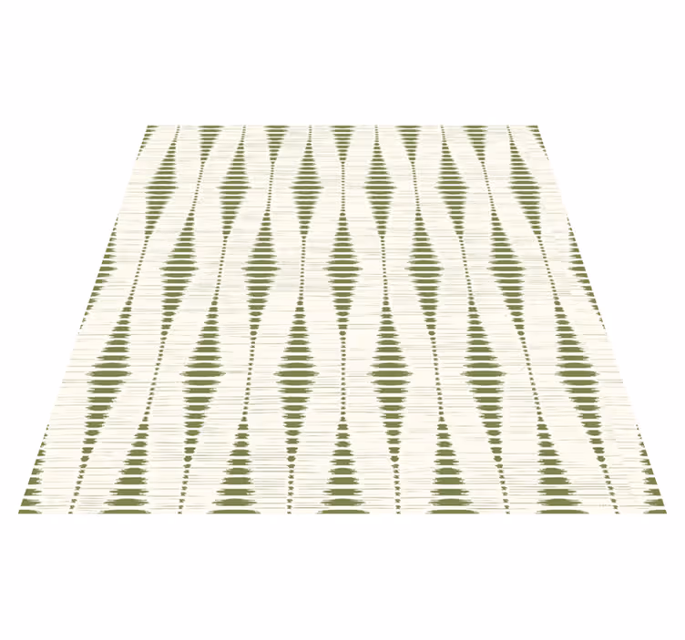 Vinylmatta geometrisk mossa grön rabaul ikat - Tenstickers