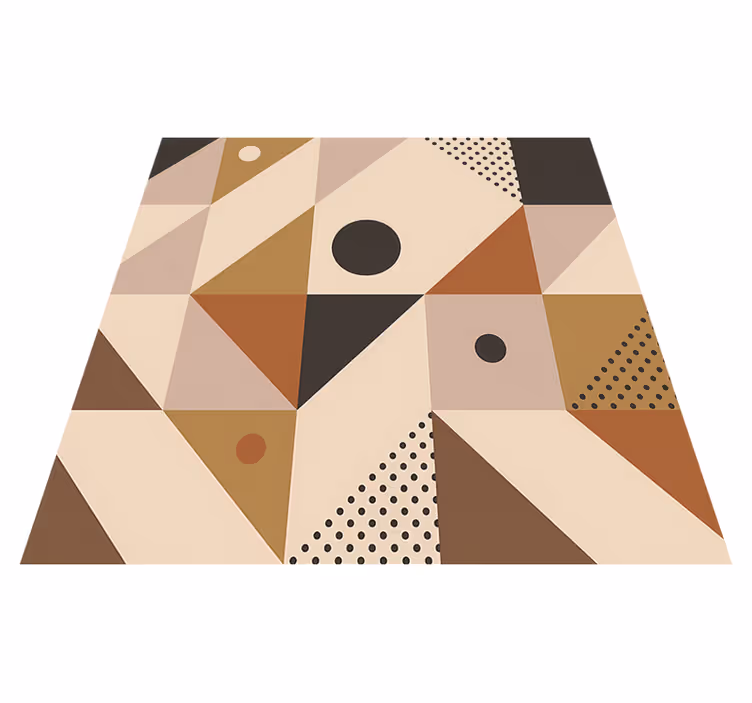 Vinylmatta geometrisk brun lapptäckta - Tenstickers