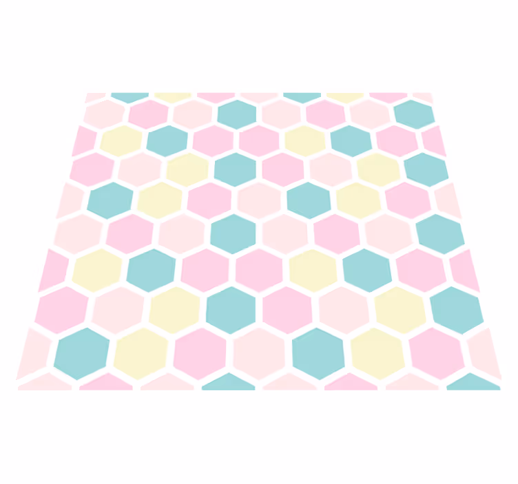 Vinylmatta geometrisk mönster och pastellfärger - Tenstickers