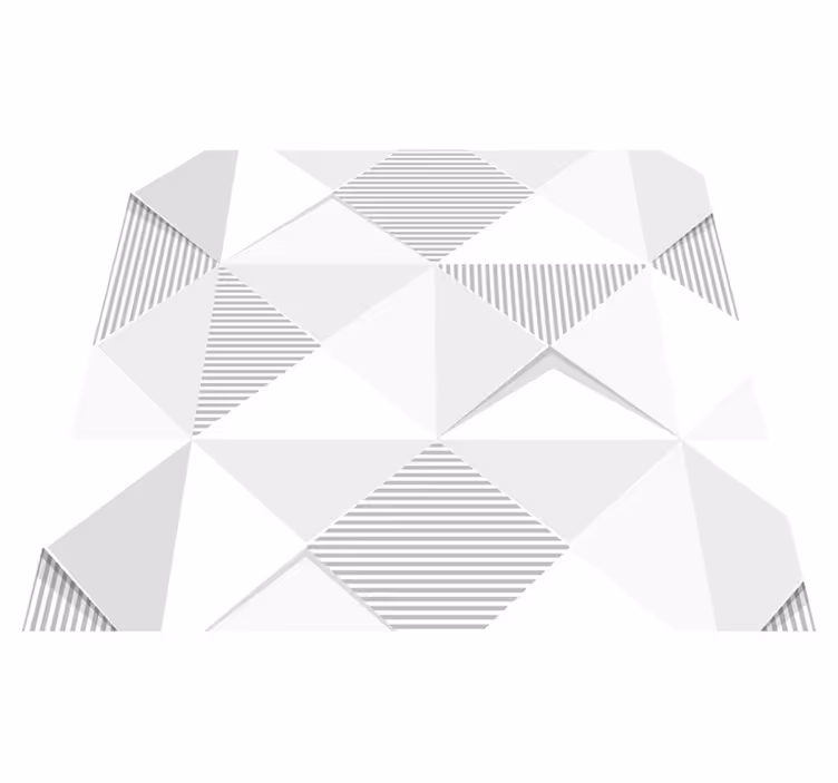 Vinylmatta geometrisk 3d vita rutor - Tenstickers