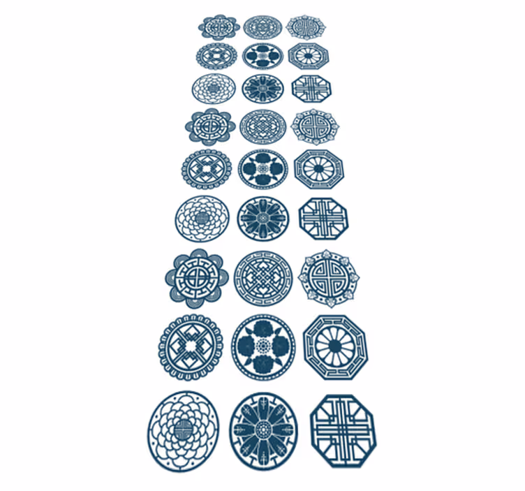 Vinylmatta geometrisk koreanska former - Tenstickers