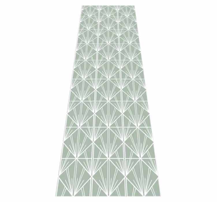 Vinylmatta geometrisk modern konst gren och vit dekormönster - Tenstickers