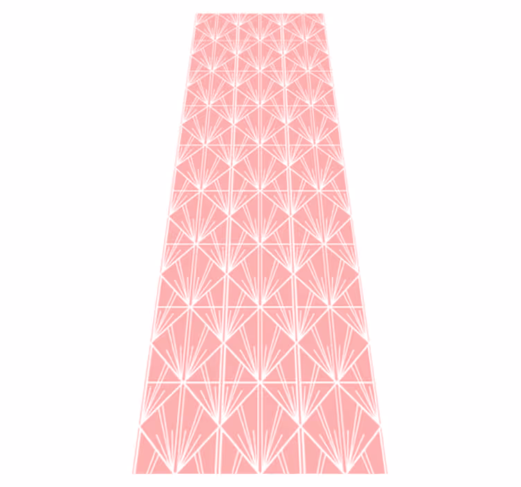 Vinylmatta geometrisk modern konst rosa och vit mönster - Tenstickers