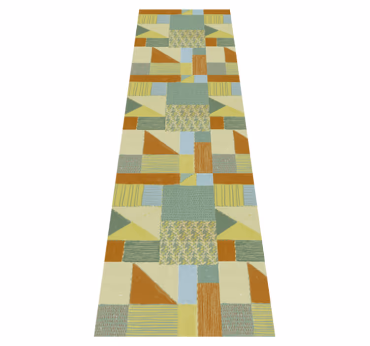 Vinylmatta geometrisk patchwork färgglad triangel - Tenstickers