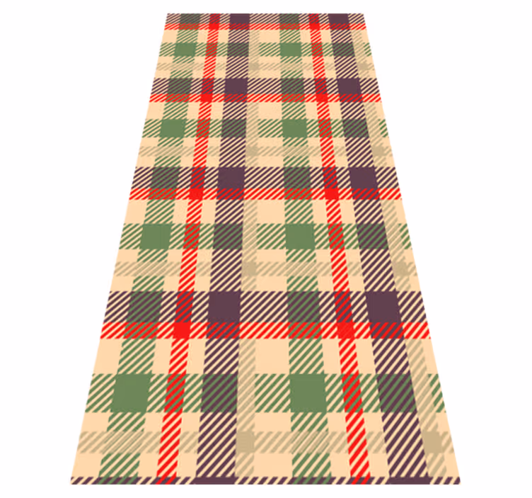Vinylmatta jul röd och grön tartan - Tenstickers