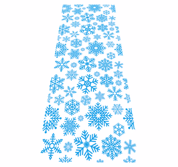 Vinylmatta jul olika former av blå snöflingor - Tenstickers
