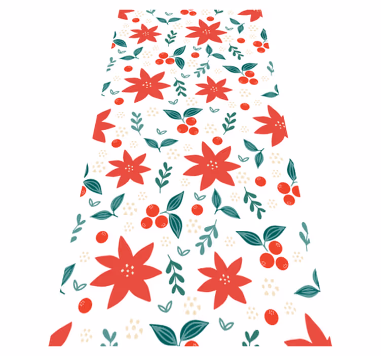 Vinylmatta jul julblommor - Tenstickers