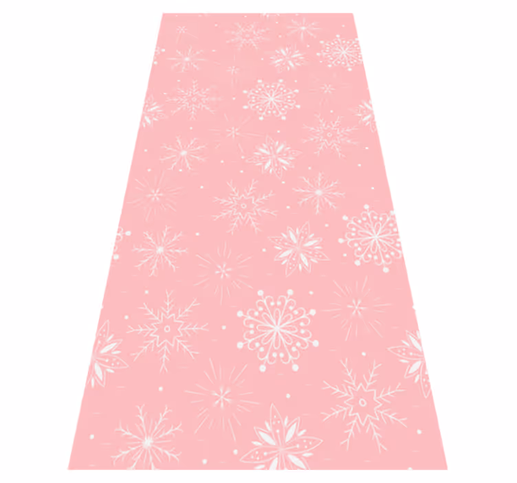 Vinylmatta jul vita snöflingor på rosa bakgrund - Tenstickers