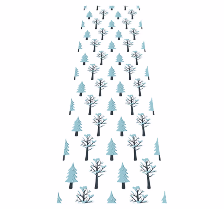 Vinylmatta jul träd i snömönster - Tenstickers