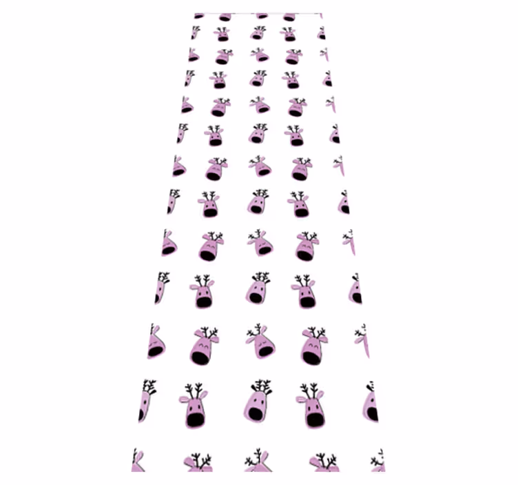 Vinylmatta jul rosa hjort julmönster - Tenstickers