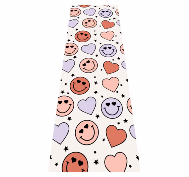 Vinylmatta sovrum med kärlek och hjärtan smileys - Tenstickers