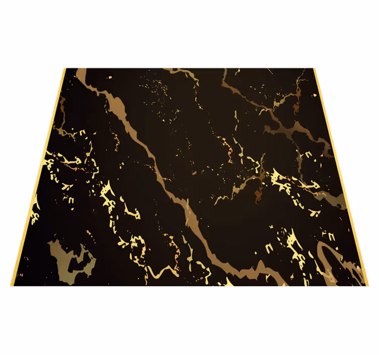 Vinylmatta sovrum marmortextur svart guld - Tenstickers