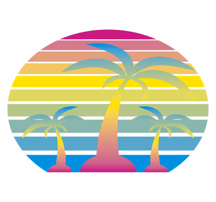 Vinylmatta natur 80-tals vintage solnedgång - Tenstickers
