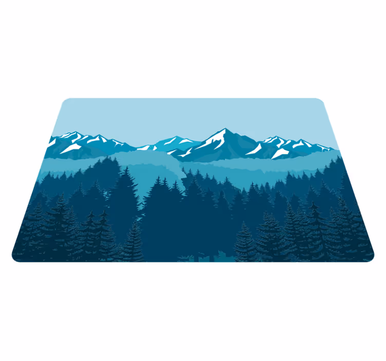 Vinylmatta natur full blågrön landskap - Tenstickers