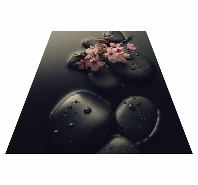 Vinylmatta natur zen atmosfär med sten för toalett - Tenstickers