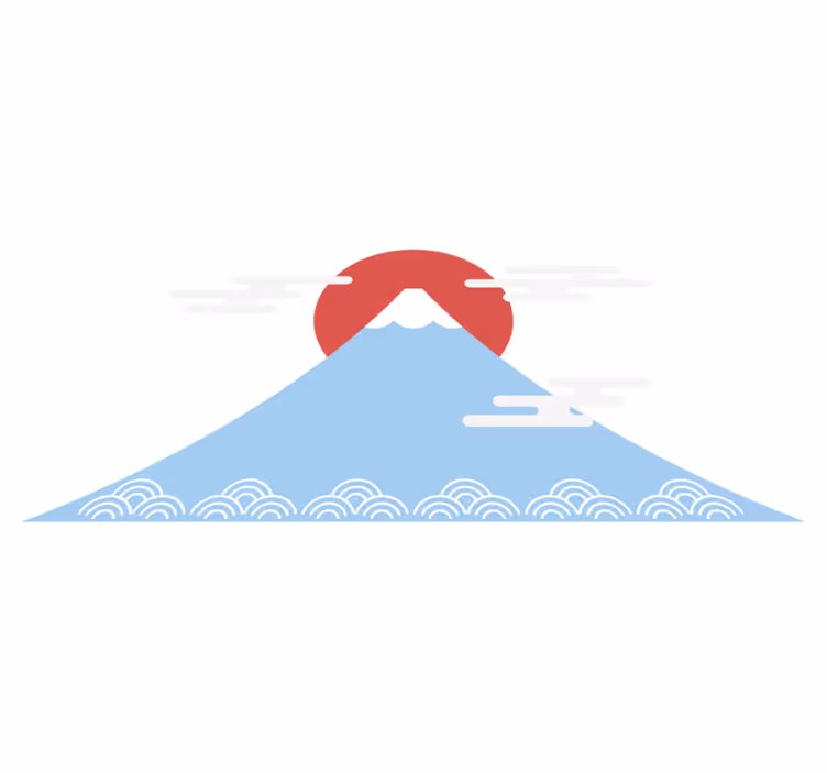 Vinylmatta natur i asiatisk stil berg - Tenstickers