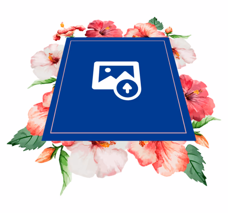 Vinylmatta natur hibiskusblomsterdesign - Tenstickers