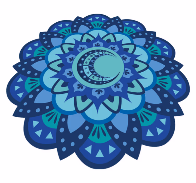 Vinylmatta natur med detaljerad botanisk mandala - Tenstickers