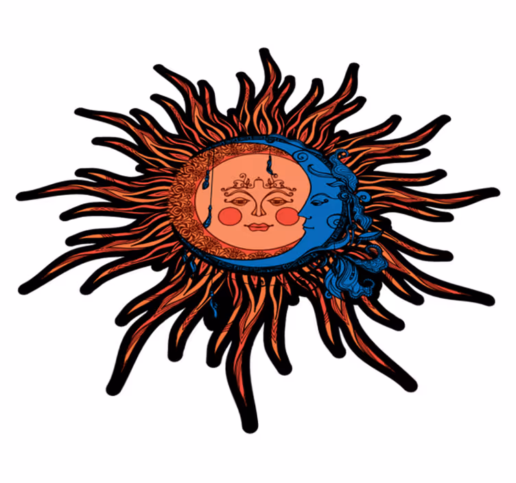 Vinylmatta natur celestial sol måne - Tenstickers