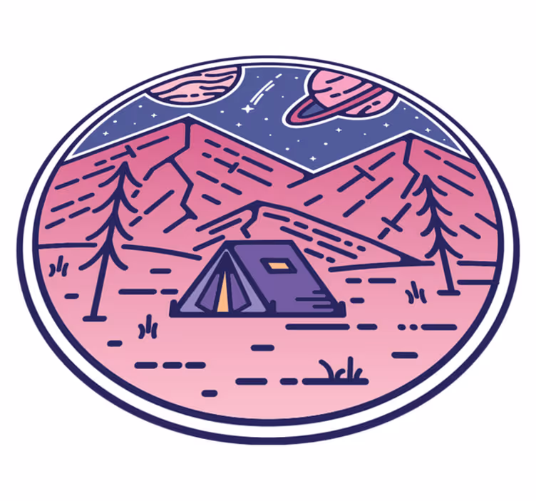 Campingäventyrscen naturvinylmatta - Tenstickers