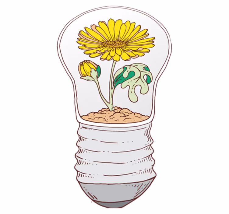 Vinylmatta natur blomstrande lampa - Tenstickers