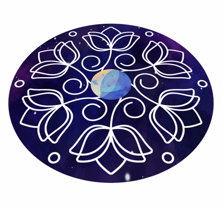 Vinylmatta natur lotusmönsterdesign - Tenstickers