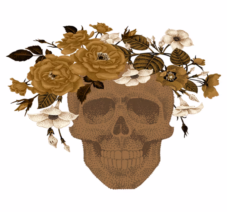Vinylmatta natur skalleblomsterarrangemang - Tenstickers