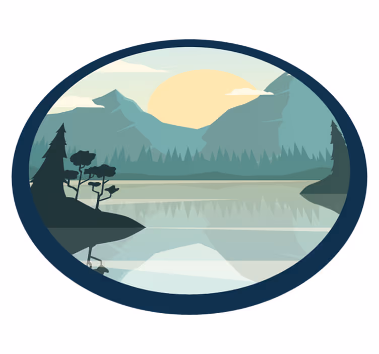 Vinylmatta natur stilla bergsspegling - Tenstickers