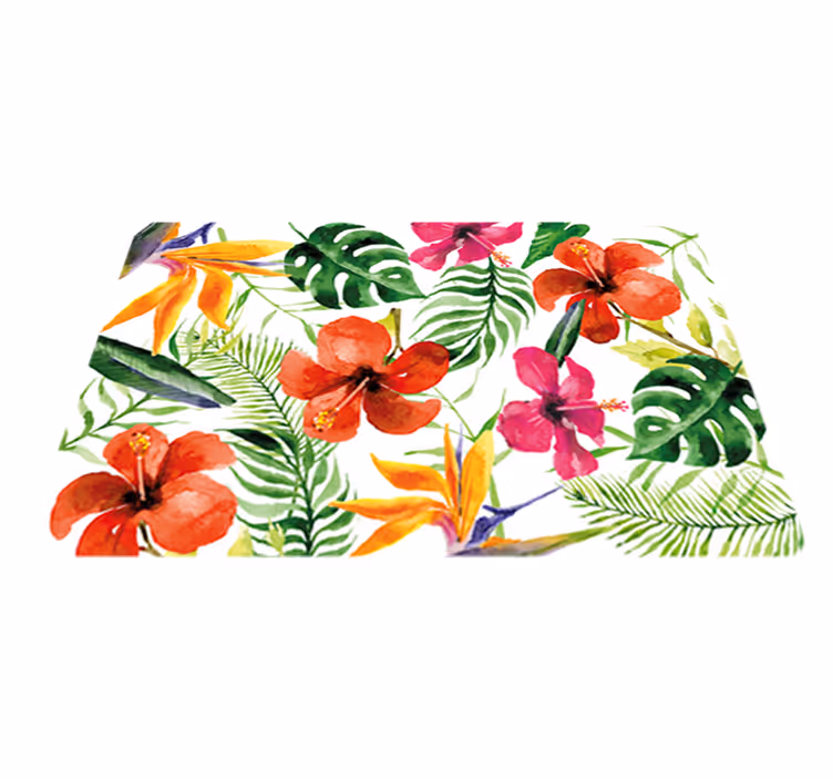 Vinylmatta blommor och växter med monstera klistermärken - Tenstickers