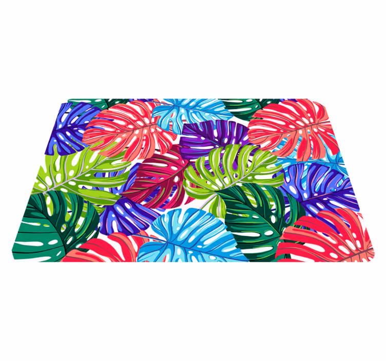 Vinylmatta blommor och växter monstera tropisk - Tenstickers