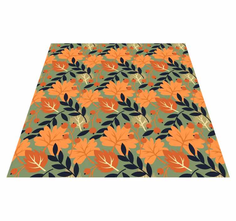 Vinylmatta blommor och växter stora höstlövdesign - Tenstickers
