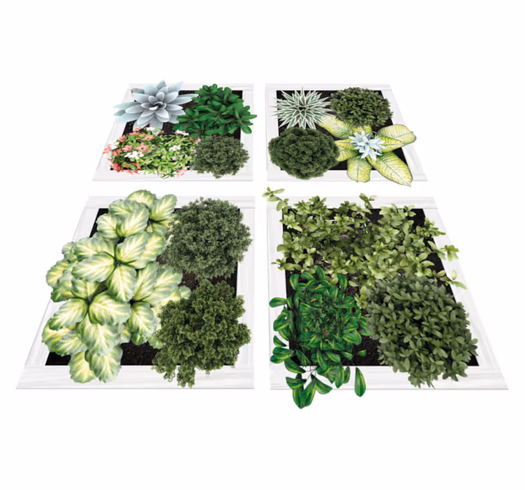 Vinylmatta blommor och växter vertikala plattor - Tenstickers