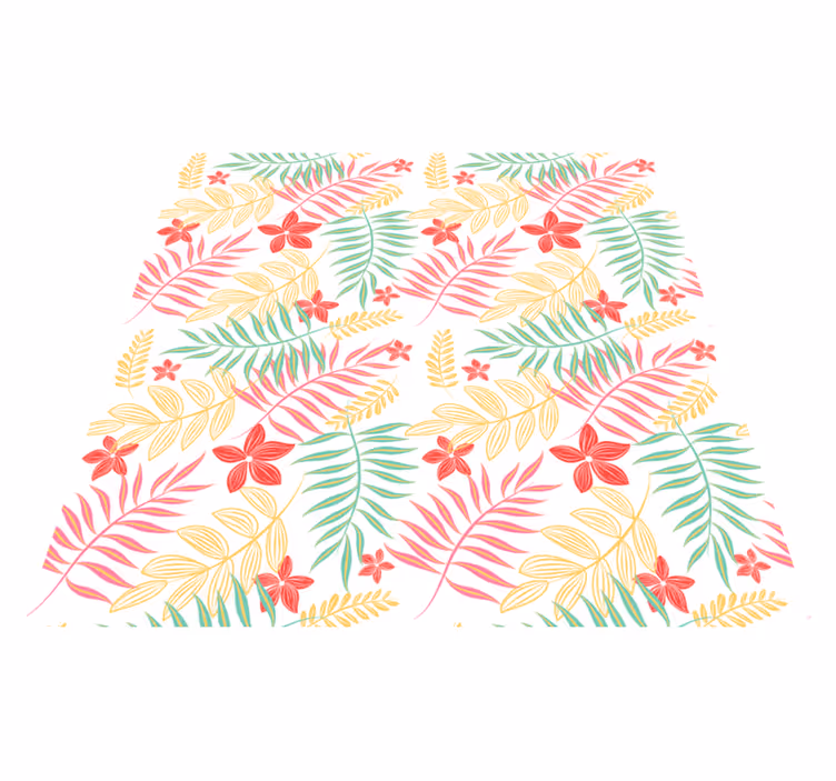 Vinylmatta blommor och växter neonbladsdesign - Tenstickers