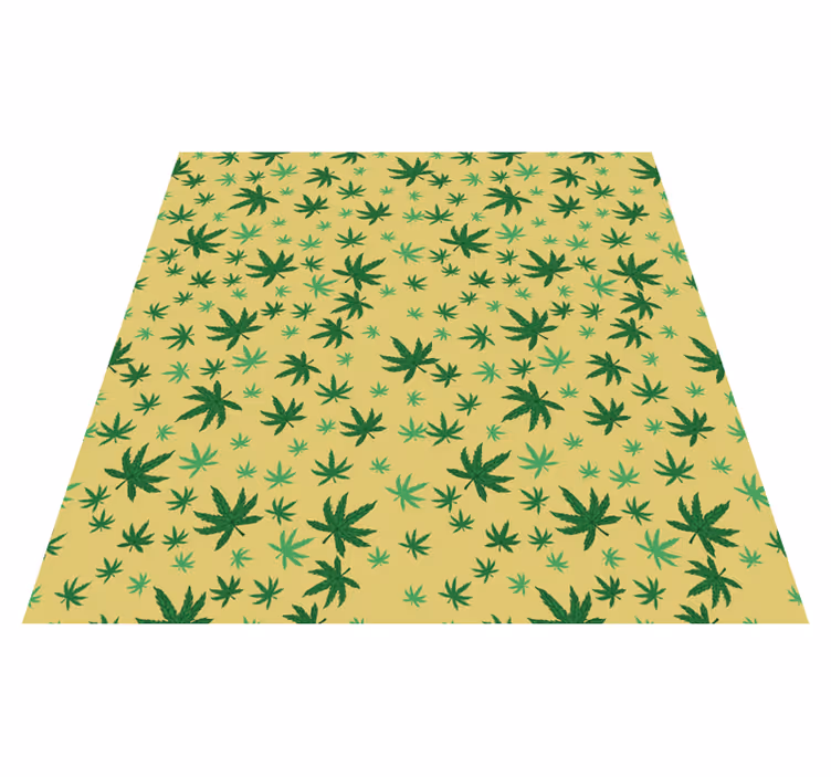 Vinylmatta blommor och växter mönster av cannabis - Tenstickers