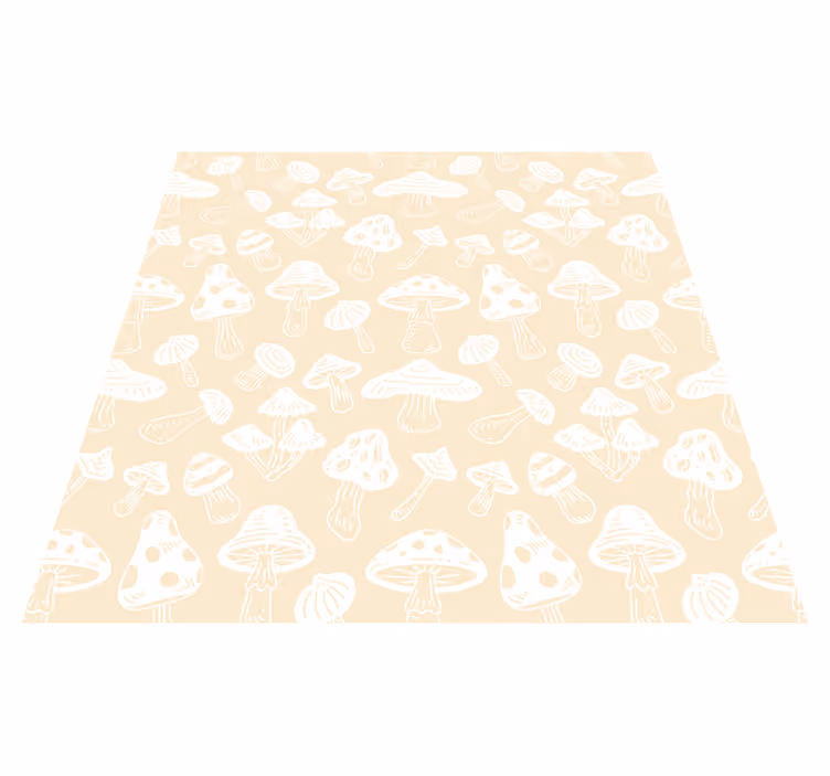 Vinylmatta blommor och växter i beige svampar mönster - Tenstickers