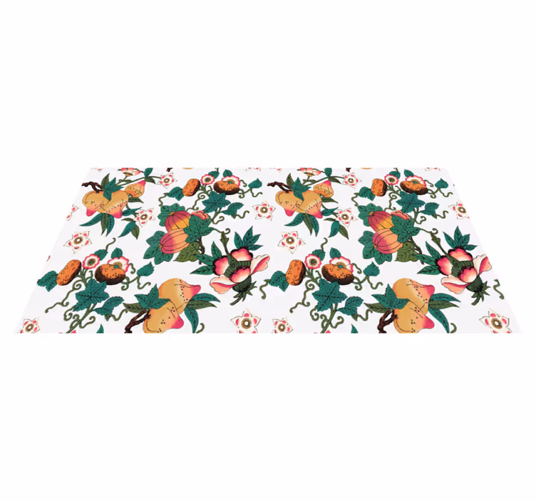 Multicolor blommig sommartryck vinylmatta blommor och växter - Tenstickers