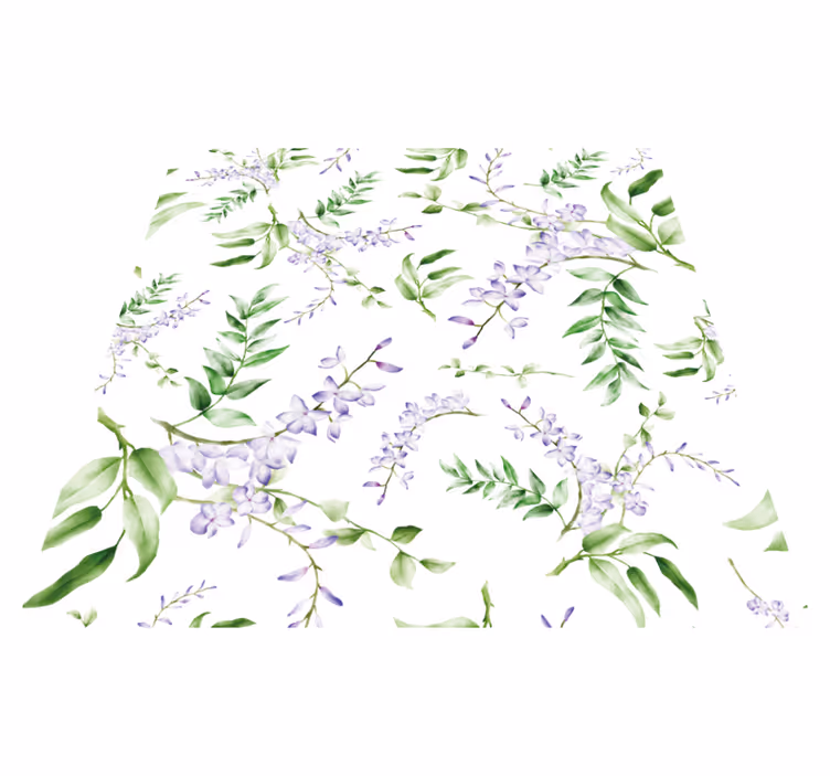 Vinylmatta blommor och växter lavendelmönster - Tenstickers