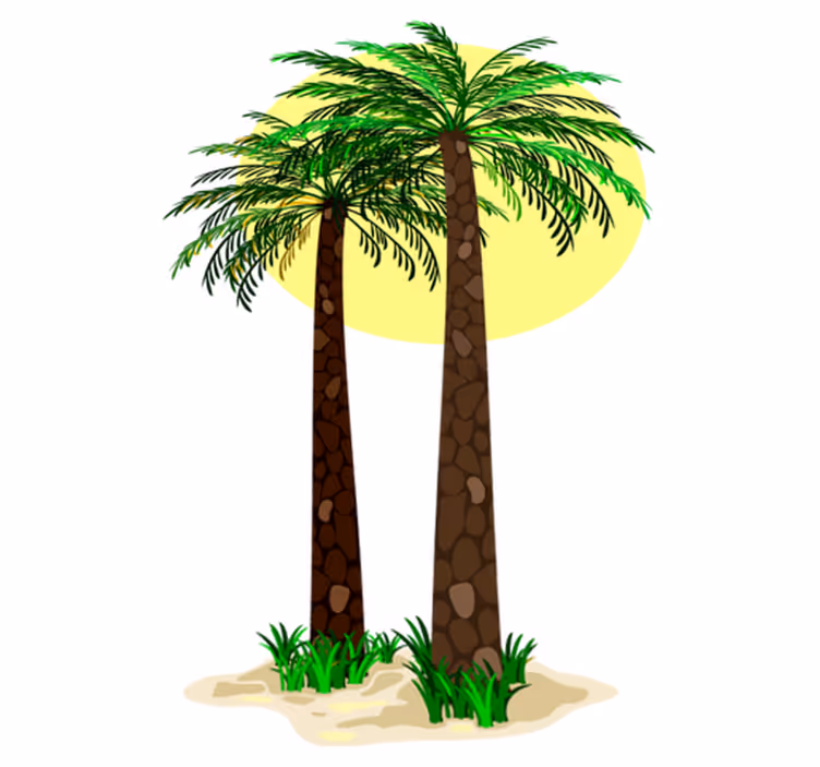 Vinylmatta blommor och växter palmträd - Tenstickers