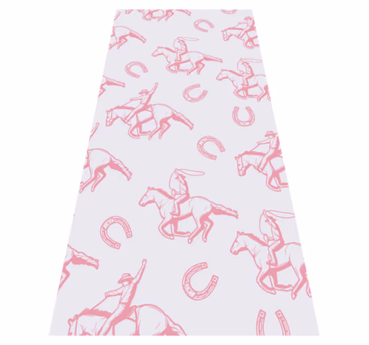 Vinylmatta sovrum rosa cowboyhäst mönster - Tenstickers