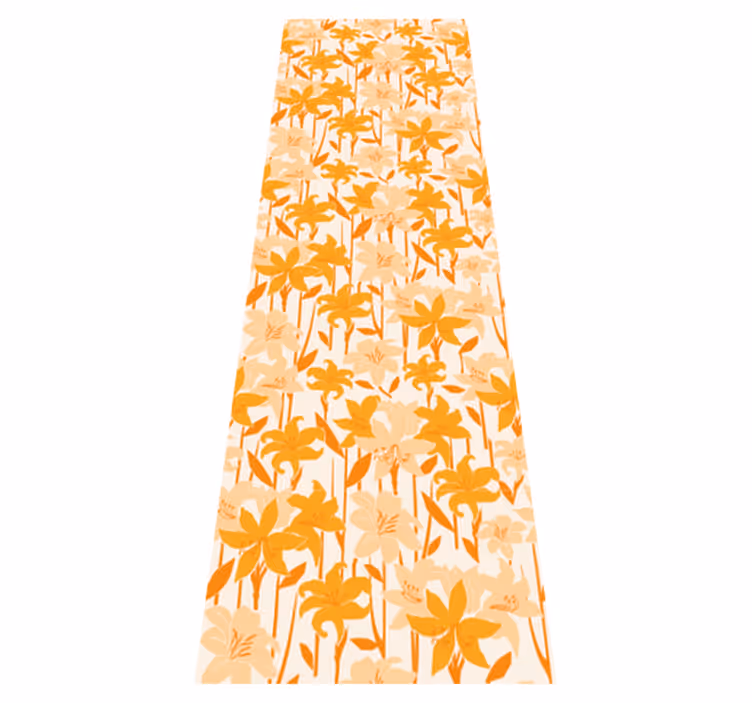 Vinylmatta sovrum små söta orange blommor - Tenstickers