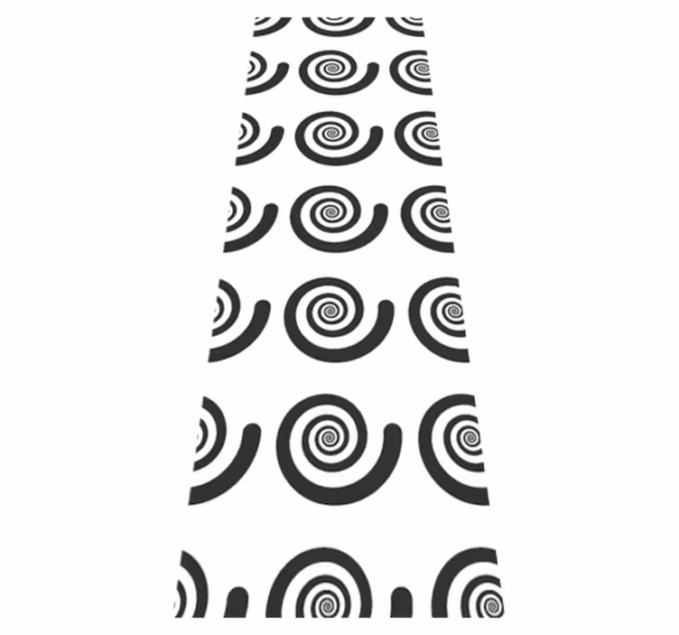 Vinylmatta sovrum svart och vit hypnotisk retro spiral - Tenstickers