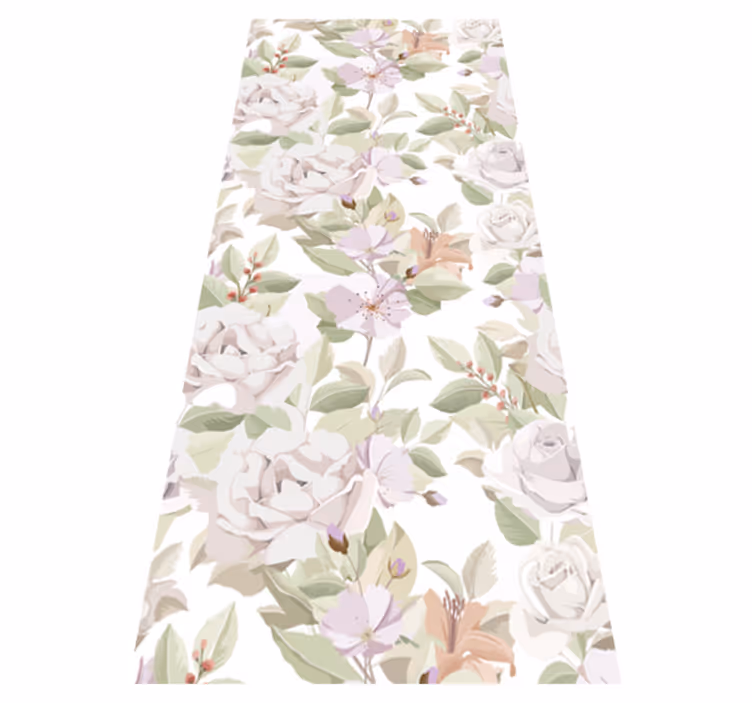 Vinylmatta sovrum elegant blommönster utan sömmar - Tenstickers