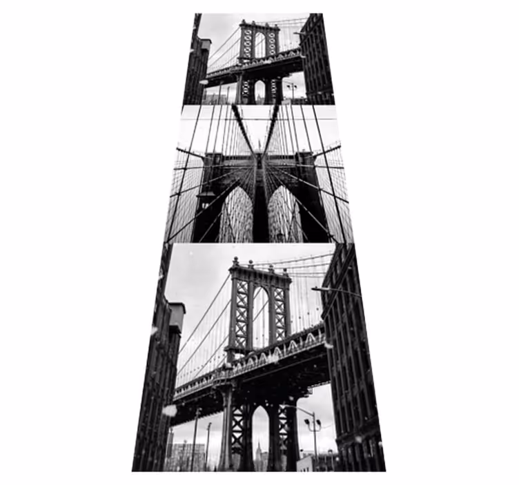 Vinylmatta sovrum brooklyn bridge collage - Tenstickers