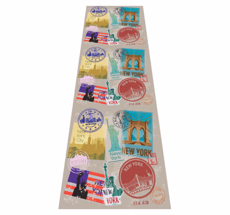 Vinylmatta sovrum old nyc collage - Tenstickers