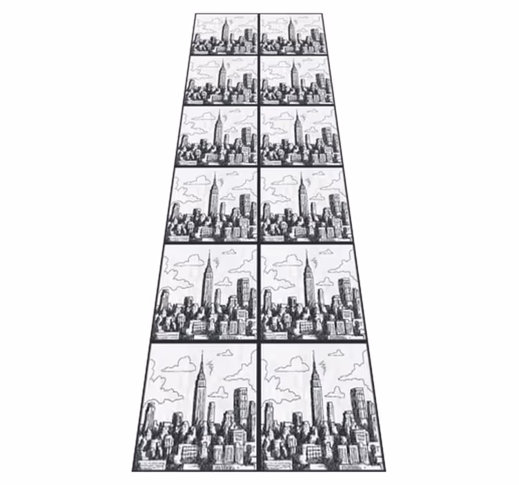 Vinylmatta sovrum nyc skisscollage - Tenstickers