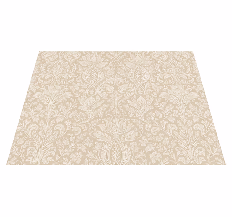 Vinylmatta sovrum klassisk beige blommig - Tenstickers