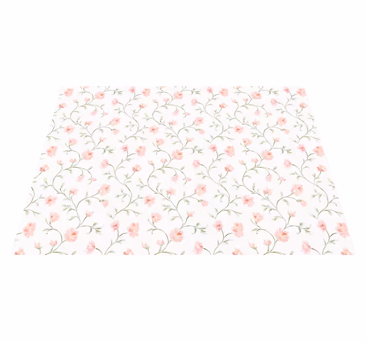 Vinylmatta sovrum botanisk rosa blomma - Tenstickers